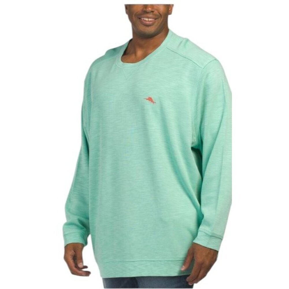 Tommy Bahama Turquoise Big Tall Crew Neck Tobago Bay Sweatshirt Sz 4XL Big New